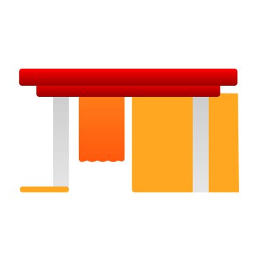 Çin geleneksel fener ikonu. Çin feneri çiziminin düz stili. beyaz arkaplanda izole