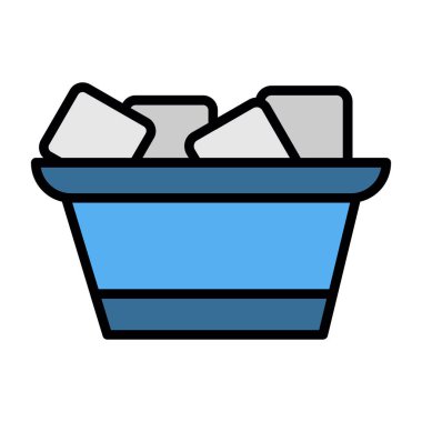 Çiçek kabı simgesi renk ana hatları vektörü