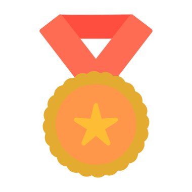 Yıldızlı madalya. Web simgesi basit illüstrasyon