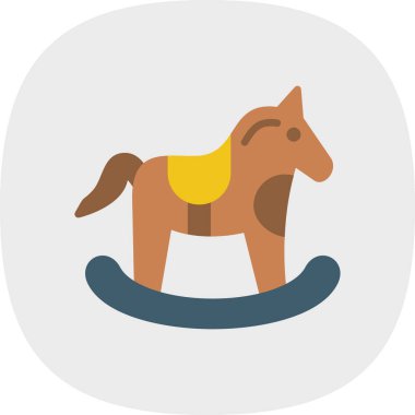 Sallanan at oyuncağı simgesi, vektör illüstrasyonu