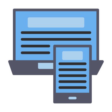 Web sayfası simgesi. Web tasarımı için tarayıcı vektör illüstrasyonunun düz çizimi