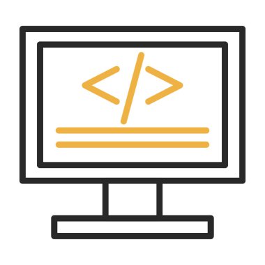 Kod işareti. Kodlama simgesi. vektör illüstrasyonu