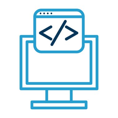 Web tasarımı ve geliştirme renkli vektör simgesi