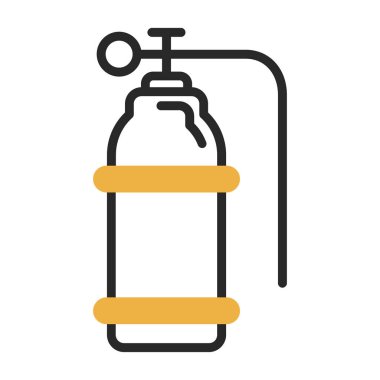 Oksijen tankı simgesi basit tasarım çizimi izole edildi 