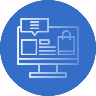 çevrimiçi alışveriş simgesi, vektör illüstrasyonu