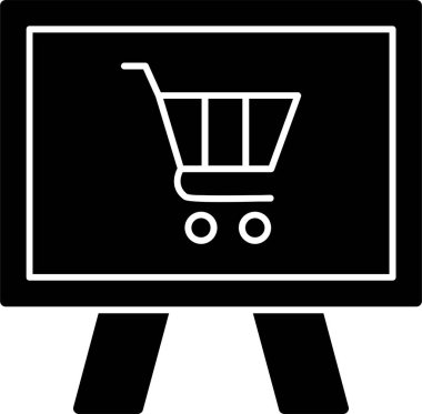 çevrimiçi alışveriş simgesi, vektör illüstrasyonu