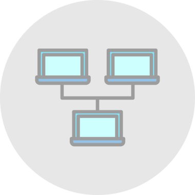 Yerel ağ simgesi, vektör illüstrasyonu basit tasarım