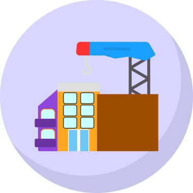 inşaat endüstrisi simgesi düz stil