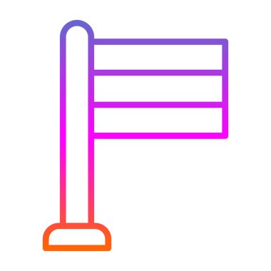 Basit bayrak vektör çizgisi simgesi 