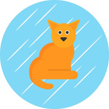 Kedi. Web simgesi vektör illüstrasyonu