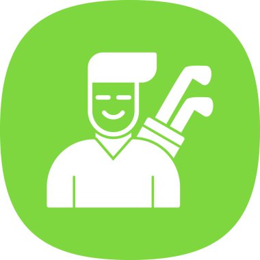 Golfçü web simgesi, vektör illüstrasyonu 