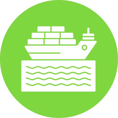 Kargo gemisi kutsal kişilerin resmi, vektör çizim