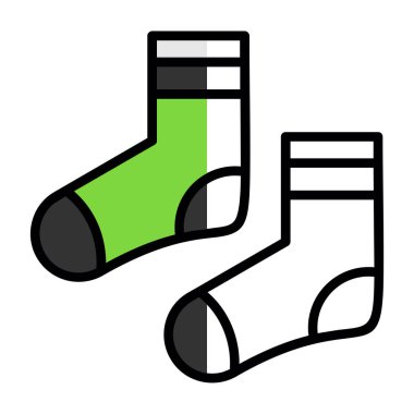 iki çorap düz simgesi, vektör illüstrasyonu