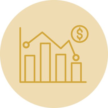 Pazar dalgalanması simgesi, vektör illüstrasyonu