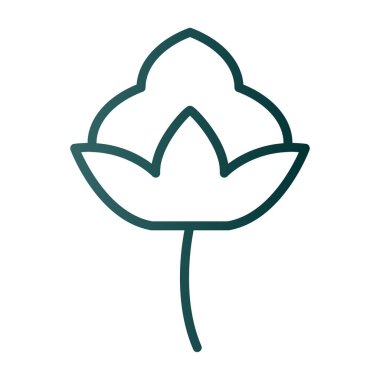 Pamuk çiçek simgesinin vektör illüstrasyonu 