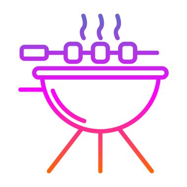 Barbekü. Web simgesi basit illüstrasyon