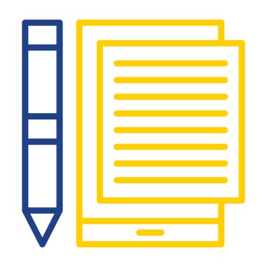 Kağıt ve kalem simgesinin vektör illüstrasyonu