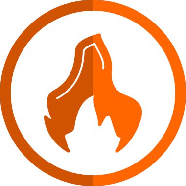 Ateş alevi. Web simgesi basit illüstrasyon