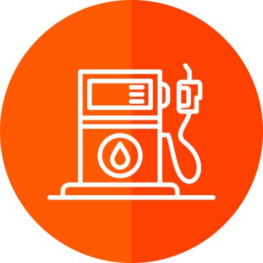 Benzin istasyonu. Basit resimleme