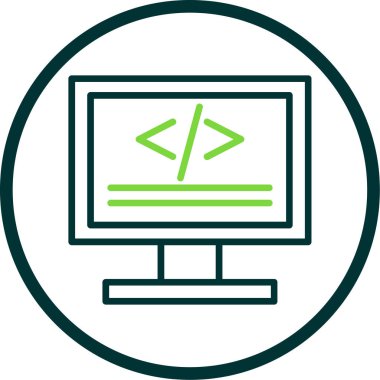 Kod işareti. Kodlama simgesi. vektör illüstrasyonu