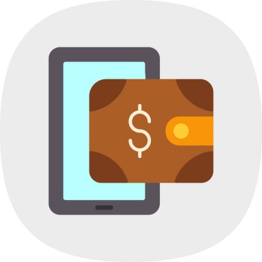 dijital cüzdan simgesi, vektör illüstrasyonu basit tasarım