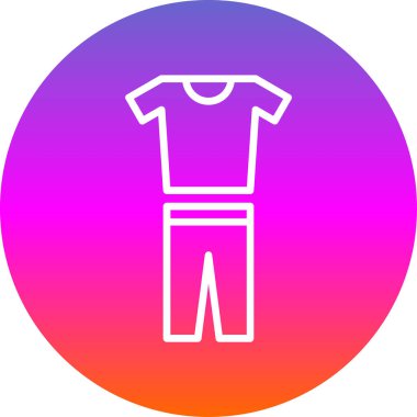 Giysi sembolü. Tişört ve pantolon simgesi, vektör illüstrasyonu  