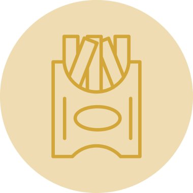 Patates kızartması simgesi, vektör çizimi beyaz üzerine basit tasarım