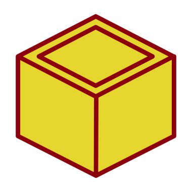 Küp simgesi, vektör illüstrasyon tasarımı