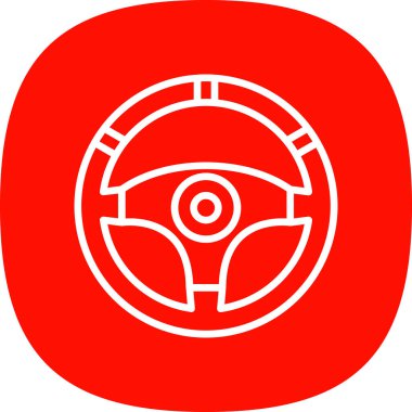 araba direksiyonunun düz simgesi, vektör resimli 