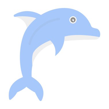 Yunus vektör simgesi. Düz vektör sembolü. beyaz arkaplan.