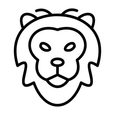 Aslan ana hatlı vektör çizimi basit tasarım