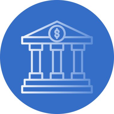 Banka bina simgesini, basit vektör çizim 