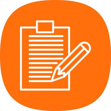 Kalem simgeli defter, vektör illüstrasyonlu basit tasarım