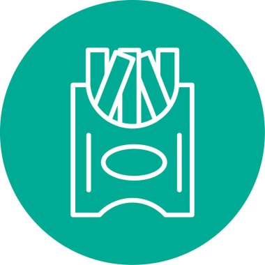 Patates kızartması simgesi, vektör çizimi beyaz üzerine basit tasarım