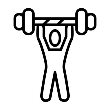 spor salonu ağırlık kaldırma ikonu vektör çizelgesi çizimi