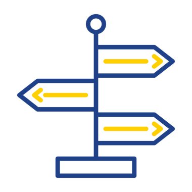 Yön, işaret direği simgesi. Basit vektör illüstrasyonu