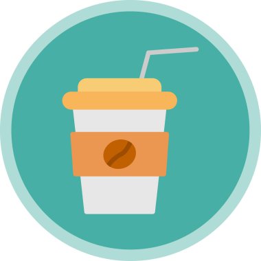 Saman içen kağıt kahve fincanı. Kafe logosu. Vektör.