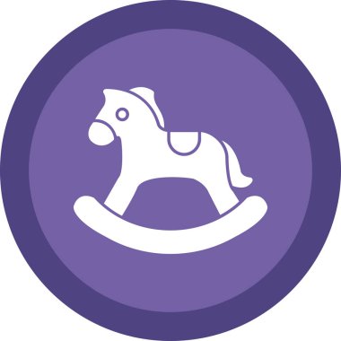 Sallanan at oyuncağı simgesi, vektör illüstrasyonu