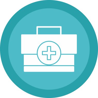 İlk yardım yuvarlanmış vektör simgesi