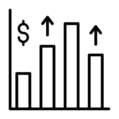 çubuk grafik vektör çizgisi simgesi dekoru