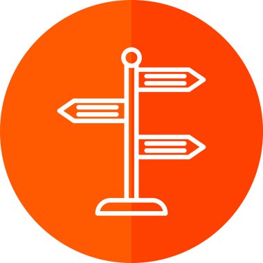 Yön, işaret direği simgesi. Basit vektör illüstrasyonu