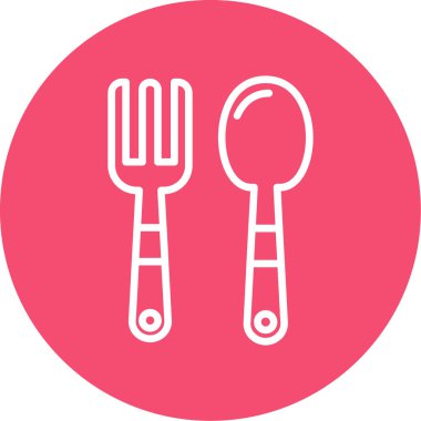 Çatal ve kaşık, bebek çatal ve kaşık vektör çizimi