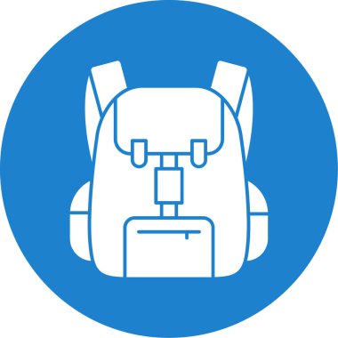 sırt çantası simgesi, grafik tasarımı, vektör illüstrasyonu 