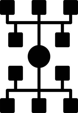 Algoritma ağ simgesi, vektör illüstrasyonu 