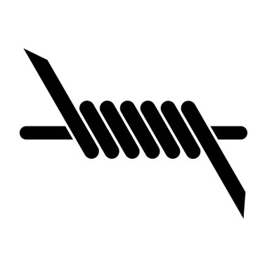 Dikenli tel ağ simgesi, vektör illüstrasyonu 