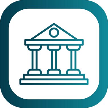 Banka binası. Web simgesi basit illüstrasyon