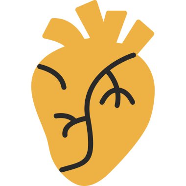 İnsan kalbi simgesi, vektör illüstrasyonu basit tasarım