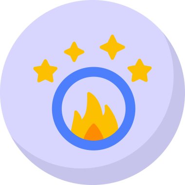 Ateş ikonu halkası, vektör illüstrasyonu 