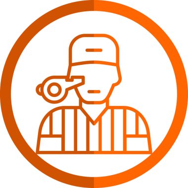 futbol hakemi simgesi düz stil 