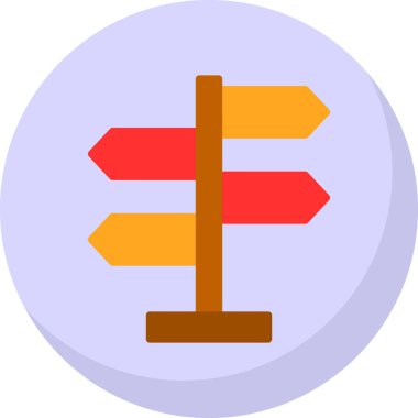 Yön, işaret direği simgesi. Basit vektör illüstrasyonu